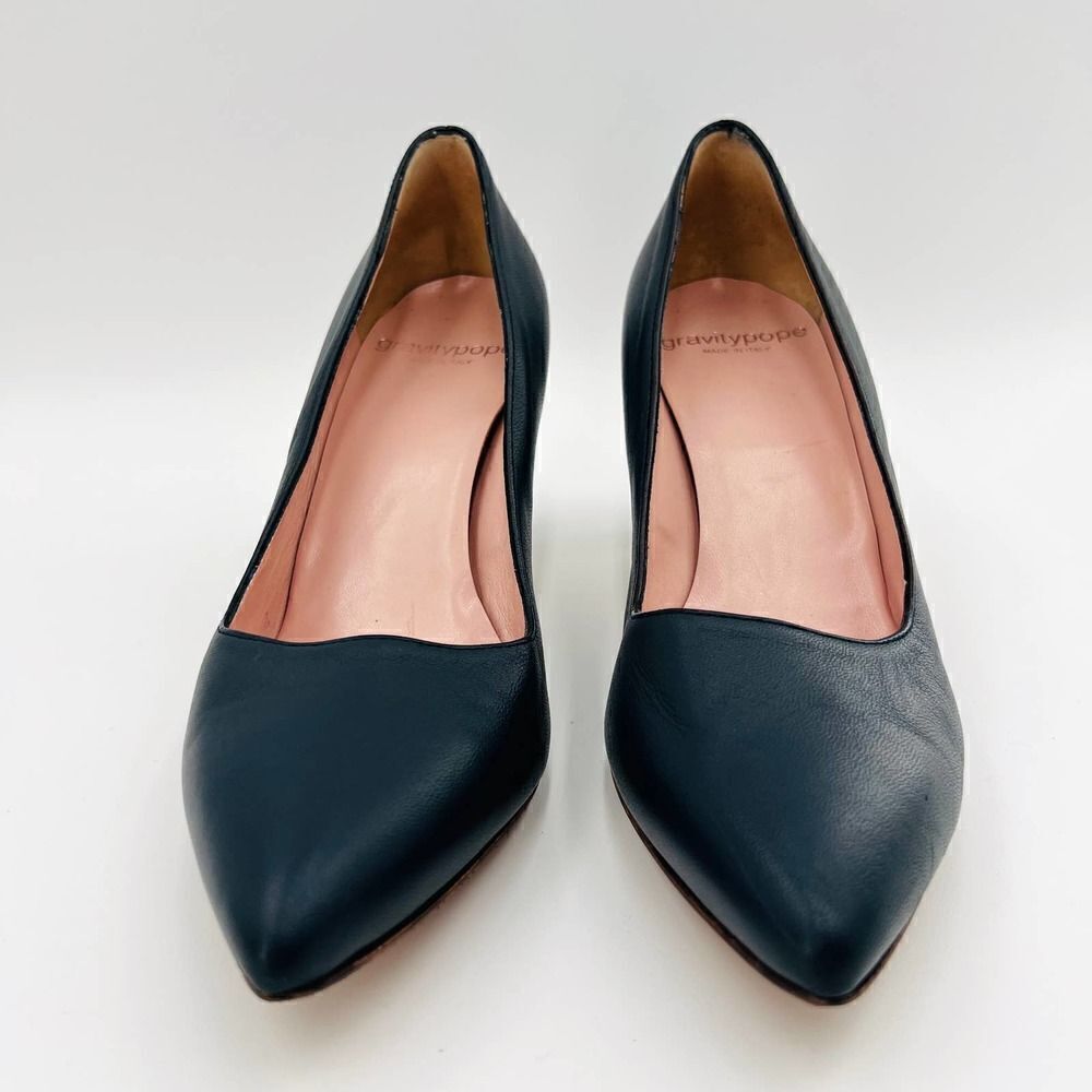 Gravitypope Eva 12 Pointy Toe Leather Blue Pump Size 39 — image 2 of 8
